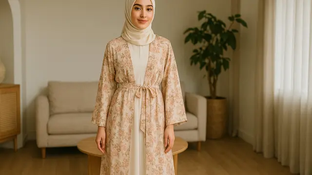 7 Gamis dengan Outer Kimono yang Anggun dan Modern, Cocok untuk Acara Formal hingga Santai