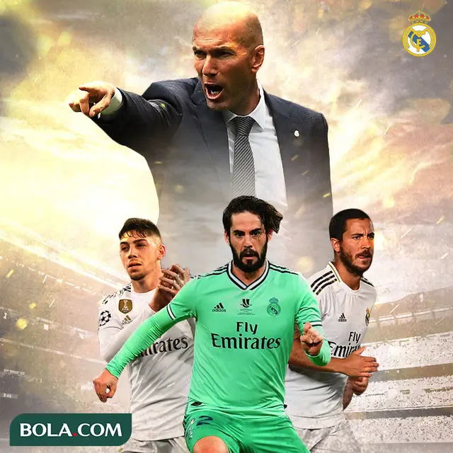 Real Madrid - Federico Valverde, Isco, Eden Hazard, Zinedine Zidane