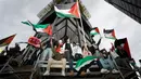 Polisi Toronto meningkatkan kehadirannya menjelang demonstrasi Israel dan Palestina, memperingatkan terhadap kebencian. (Arlyn McAdorey/The Canadian Press via AP)