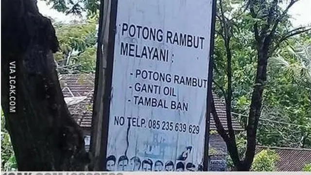 6 Spanduk Potong Rambut Ini Kocak Sekaligus Bikin Geleng Kepala