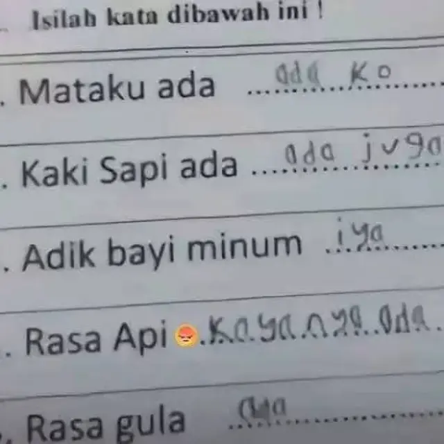 6 Jawaban Nyeleneh Murid Pakai Bahasa Sehari-hari Ini Bikin Dahi Guru Berkerut