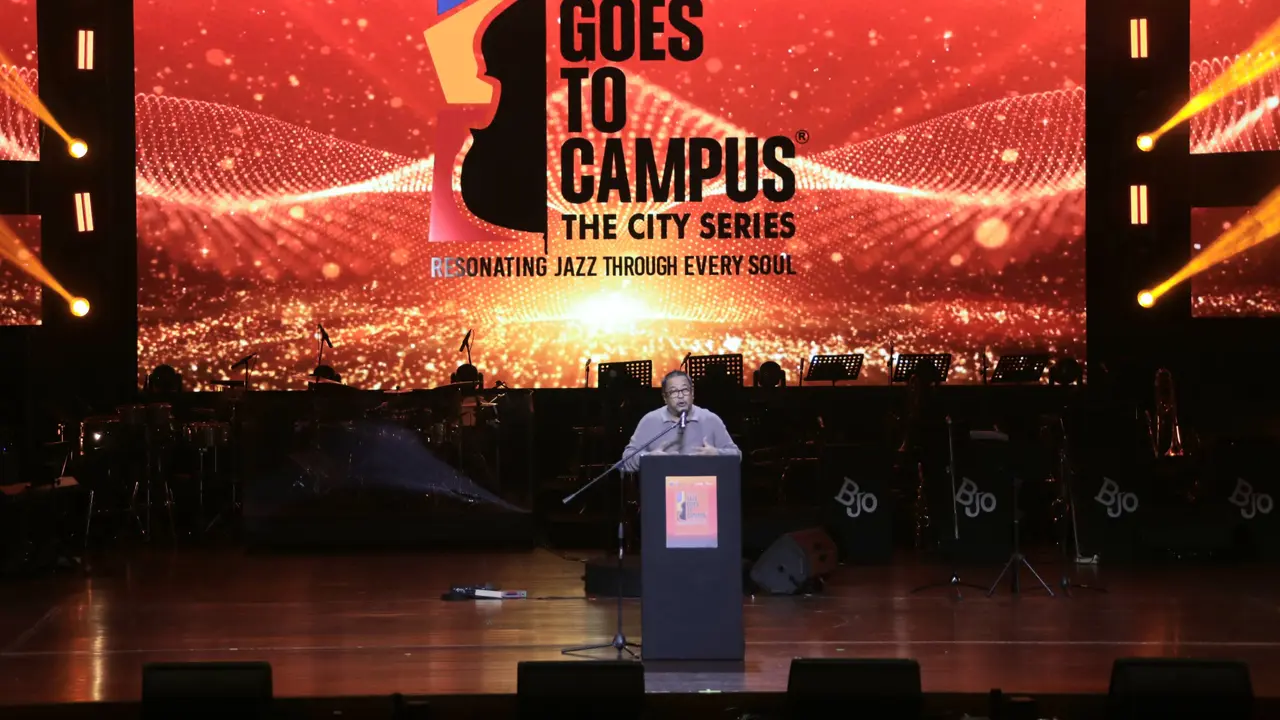 Wakil Gubernur (Wagub) DKI Jakarta Rano Karno menghadiri acara Jazz Goes to Campus (JGTC).