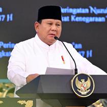 Presiden Prabowo Subianto saat peringatan Nuzulul Qur'an di Istana Negara Jakarta, Selasa (10/3/2026). (Foto: Biro Pers Sekretariat Presiden).