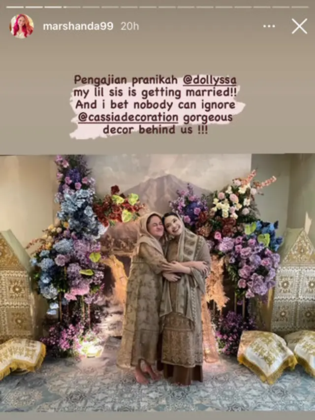 Alyssa Ramadhani, adik Marshanda, melangsungkan pengajian jelang menikah (Foto: Instagram @marshanda99)