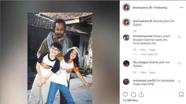 Kedekatan Djaduk Ferianto dengan dua pemain utama Petualangan Sherina, yakni Derby Romero dan Sherina (https://www.instagram.com/p/B4yQOKOhpXS/)