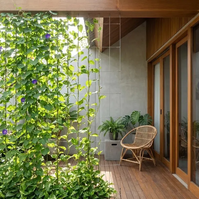 Tirai Tanaman Merambat (Living Curtain) (Gemini AI)