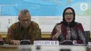 Evi Novida Ginting (kanan) bersama Ketua KPU RI, Arief Budiman usai memberi keterangan terkait pernyataan sikap KPU RI terhadap putusan DKPP di Jakarta, Kamis (19/3/2020). Evi Novida Ginting menyatakan keberatan dan akan mengajukan gugatan atas putusan DKPP. (Liputan6.com/Helmi Fithriansyah)