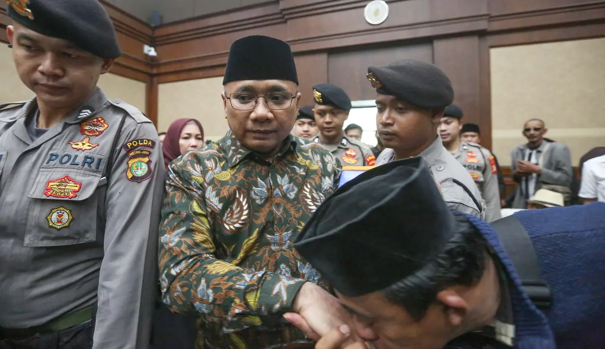 Terdakwa kasus dugaan korupsi kuota haji periode 2023-2024 Yaqut Cholil Qoumas bersiap mengikuti sidang di Pengadilan Tipikor, Jakarta, Selasa, 11 Agustus 2026. (KLY/Arie Basuki)