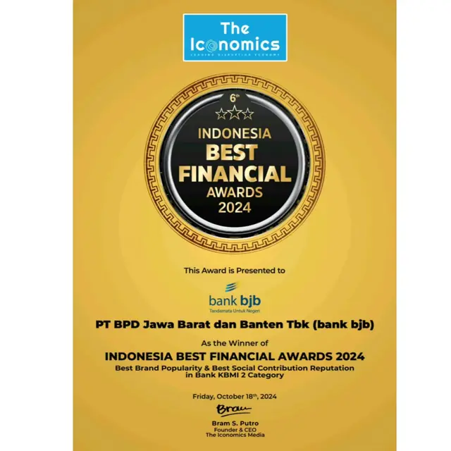 bank bjb Raih 2 Penghargaan di Indonesia Best Financial Awards 2024, Perkuat Posisi dalam Dunia Perbankan
