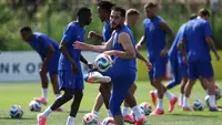 Timnas Prancis menjalani sesi latihan di NY Red Bulls Training Facility, New York, Senin (15/6/2026) siang waktu setempat. (AFP/FRANCK FIFE)