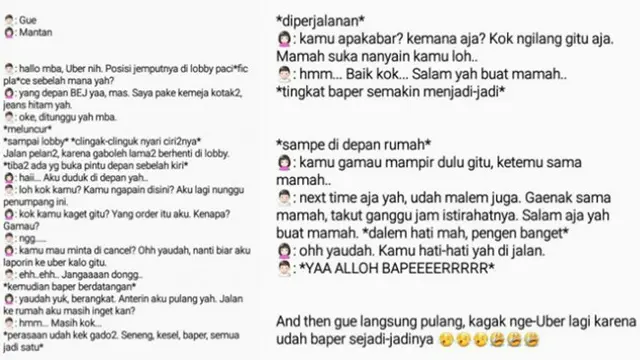 Siapa sangka di antara pelanggan yang menggunakan jasa transportasi online, ada segelintir orang yang memiliki kedekatan dengan sang sopir.