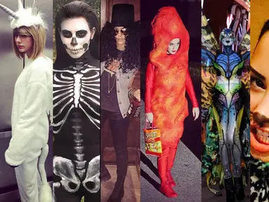 Berikut adalah 6 gaya unik para artis Hollywood saat memeriahkan Halloween :