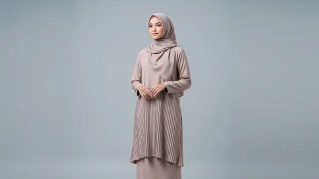 Gamis Tunik Model Pleated Minimalis