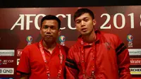Pelatih Bali United Widodo C Putro pada konferensi pers jelang laga melawan Cebu United. (Liputan6.com/Dewi Divianta)