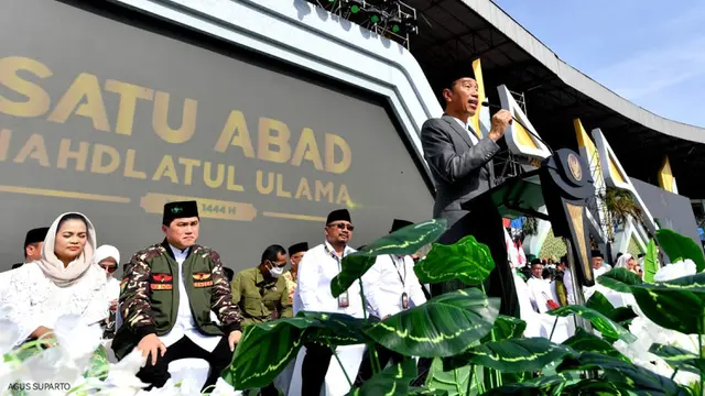 Presiden Jokowi Bersama Iriana Hadiri 1 Abad NU di Sidoarjo