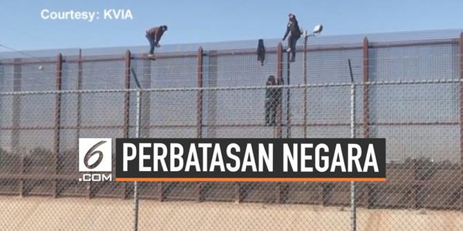 VIDEO: Aksi Nekat Panjat Pagar Perbatasan Amerika-Meksiko