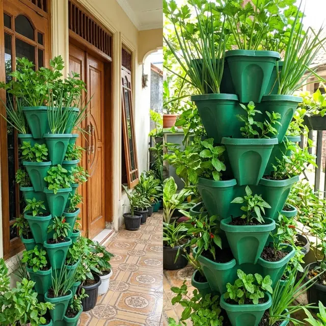 Teras Rumah Sempit Jadi Kebun Hijau