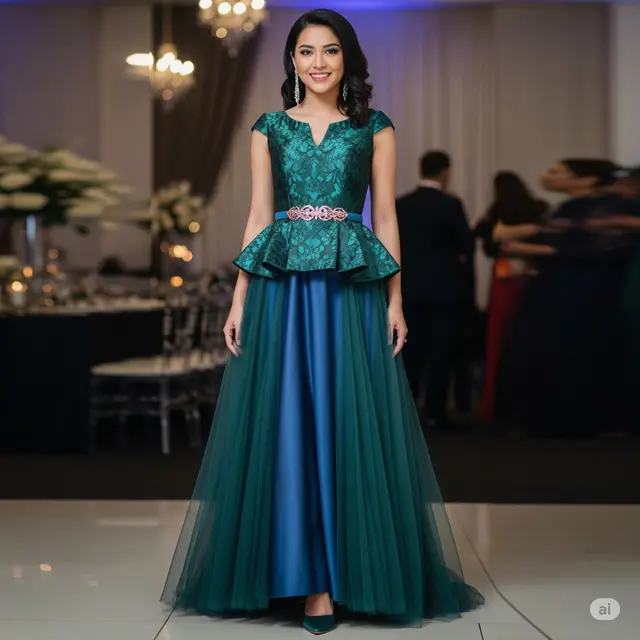 Two-Piece Modern dengan Sabuk Logam
