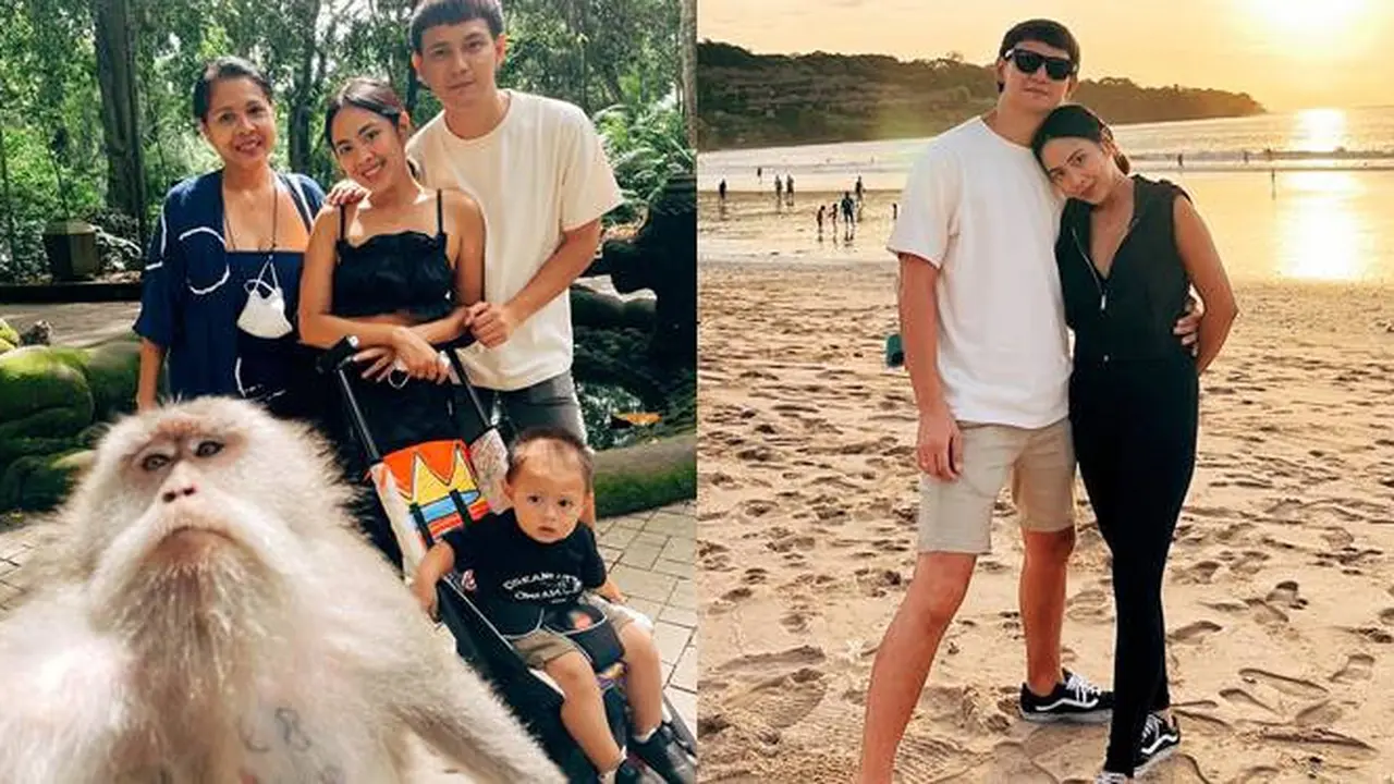Selfie Bareng Monyet, Ini 7 Potret Liburan Marcell Darwin Bersama Istri dan Anak