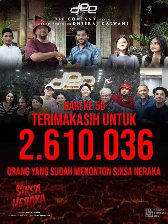 Jumlah penonton film Siksa Neraka. (Foto: Dok. Instagram @deecompany_official)