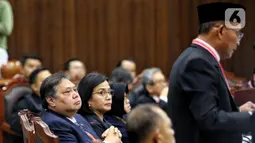 Kehadiran keempat menteri tersebut untuk memberikan keterangan dan pendalaman lebih jauh oleh hakim konstitusi dalam sidang PHPU Pilpres 2024. (Liputan6.com/Angga Yuniar)