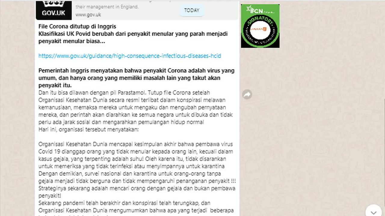 Cek Fakta Liputan6.com menelusuri informasi Inggris menurunkan status Covid-19 sebab bisa sembuh dengan Paracetamol, pandemi berakhir