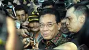 Djoko Suyanto membantah pernah menerima sesuatu berupa uang atau barang dari Jero Wacik,  Jakarta, Selasa (16/9/2014) (Liputan6.com/Panji Diksana)