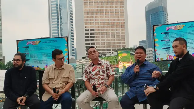 Suasana konferensi pers Soundsfest 2025 di kawasan Thamrin, Jakarta Pusat, Kamis (15/5/2025).