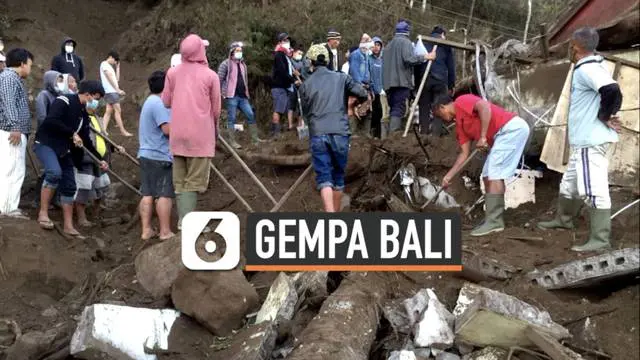 Bali diguncang gempa yang berpusat di wilayah Karangasem hari Sabtu (16/10). Guncangan gempa menewaskan warga dan membuat sejumlah bangunan rusak parah.