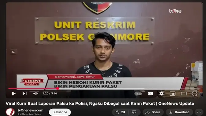 <p>Gambar tangkapan layar video dari channel YouTube tvOnenewscom.</p>