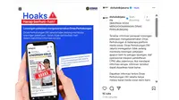 Tangkapan layar&nbsp;klaim lowongan kerja di Dinas Perhubungan 2025 yang beredar di Instagram.