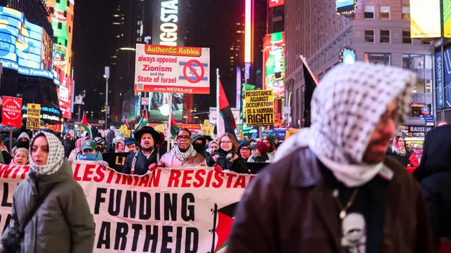 Dukung Kesepakatan Gencatan Senjata, Pengunjuk Rasa Pro-Palestina di AS Turun ke Jalan