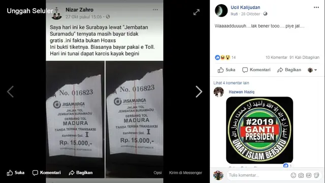 [Cek Fakta] Hoaks, Masuk Jembatan Tol Suramadu Bayar