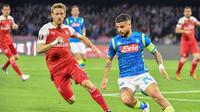 3. Lorenzo Insigne - Penyerang sayap kebanggaan Napoli yang begitu terlihat mungil di lapangan. Namun kelincahan menjadi senjata utama Insigne saat melakukan menuver ke jantung pertahanan lawan. (AFP/Andreas Solaro)