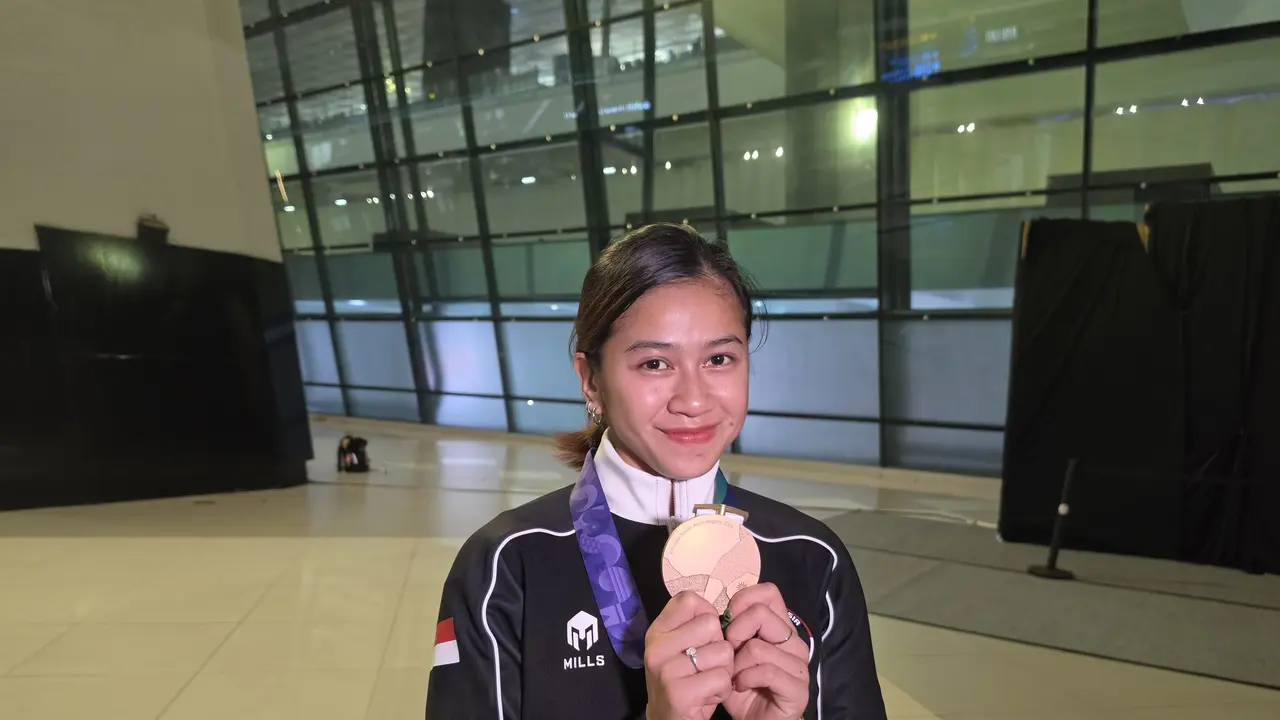 Jasmine Azzahra saat kembali ke Indonesia usai meraih perunggu Asian Games 2026