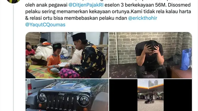 Cuitan soal kasus Mario Dandy yang diduga menganiaya David Latumahina. (Foto: Dok. Twitter Indonesia)
