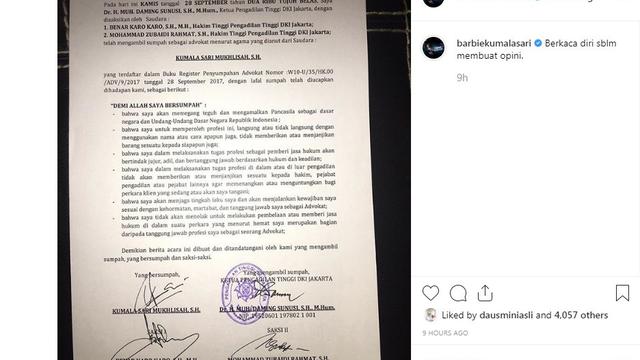 Barbie Kumalasari (Foto: Instagram/@barbiekumalasari)