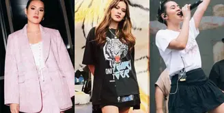 Lihat di sini beberapa gaya OOTD Raisa bak ABG pakai rok mini.