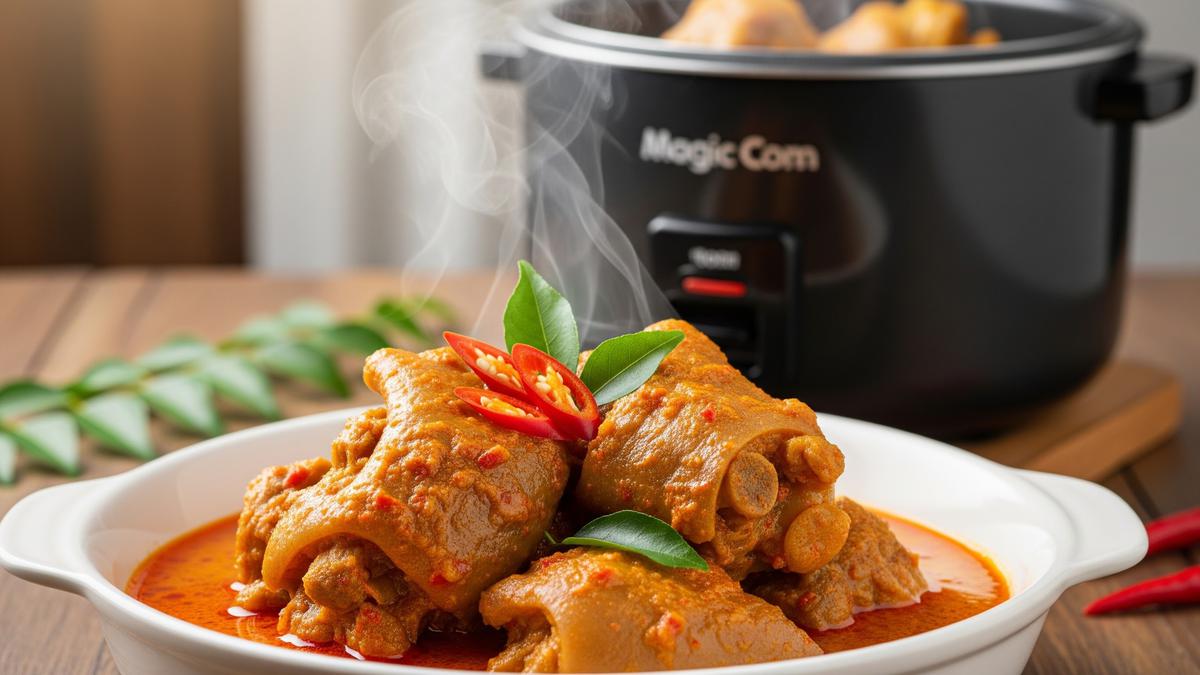 Cara Buat Gulai Tunjang Padang Empuk Pakai Magic Com, Cocok untuk Hidangan Keluarga