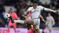 Striker Real Madrid, Mariano Diaz, mencetak hattrick saat melawan Cultural Leonesa pada leg kedua 32 besar Copa del Rey di Santiago Bernabeu, Rabu (30/11/2016). (AFP/Javier Soriano)
