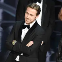 Pesona Ryan Gosling saat menghadiri Oscar 2017. (Foto: AFP)