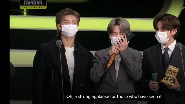 BTS dalam MAMA 2020. (Foto: Tangkapan layar, perkenan dari Joox)