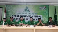 Gerakan Pemuda (GP) Ansor DKI Jakarta akan membantu TNI dan Polri menjaga keamanan Pemilu 2019. (Liputan6.com/Ika Defianti)