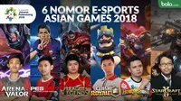 6 nomor e-sports Asian Games 2018. (Bola.com/Dody Iryawan)