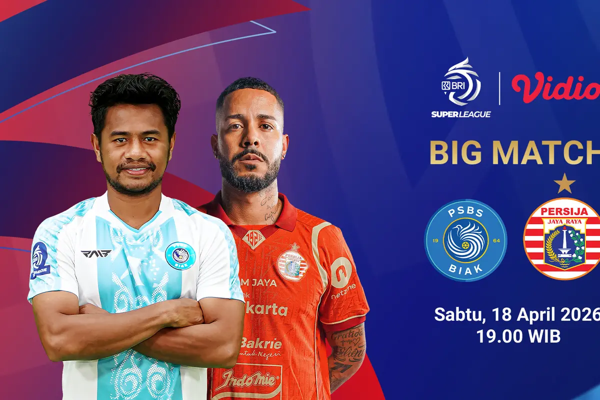 PSBS Biak vs Persija Jakarta menjadi laga seru pekan ini, eksklusif hanya di Vidio.
