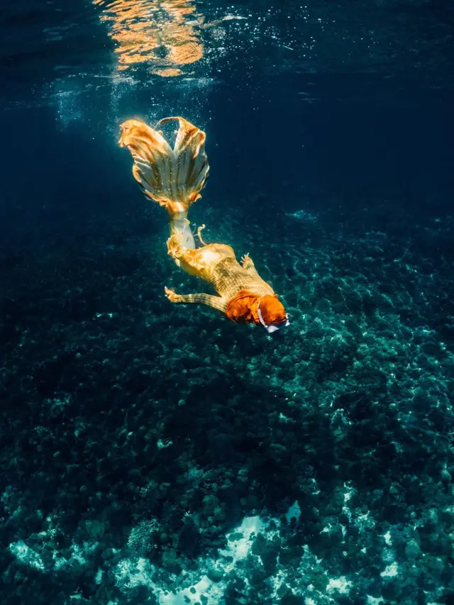 Ria Ricis saat menyelam