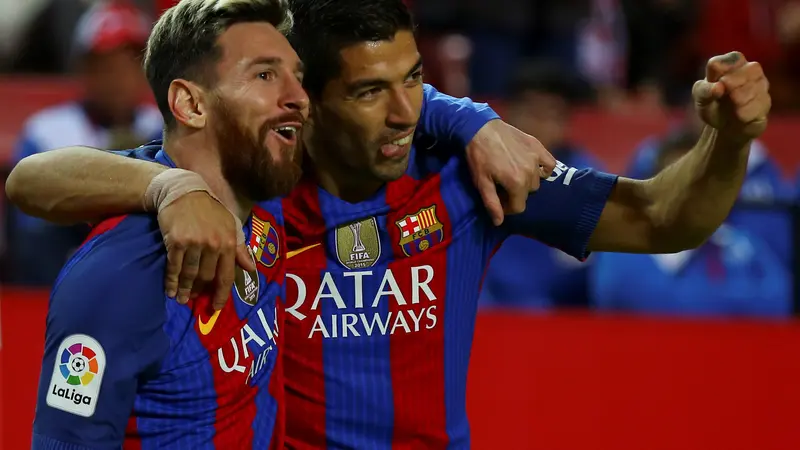 Lionel Messi dan Luis Suarez