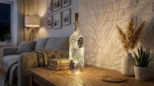 Lampu Hias Botol dengan Motif Lukisan