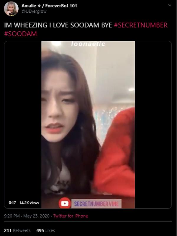 Unggahan penggemar tentang Soodam Secret Number yang keliru mengucapkan nama penggemar. (Twitter/ UEverglow)