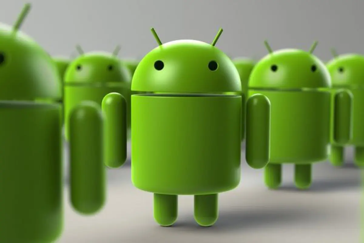Maskot robot hijau Android